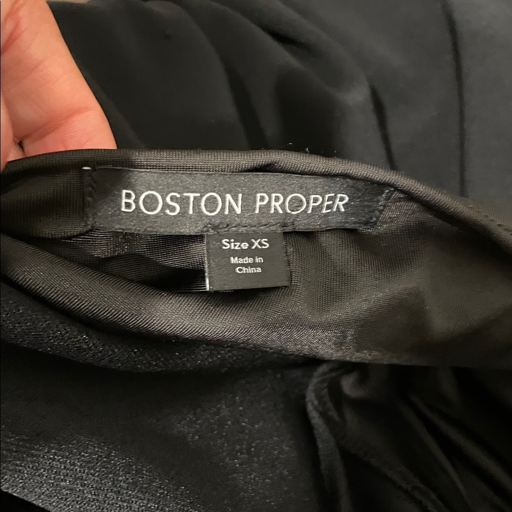 Boston Proper Black Gown, floor length dress
Over shoulder straps 3/4 Sleeves - Picture 7 of 8